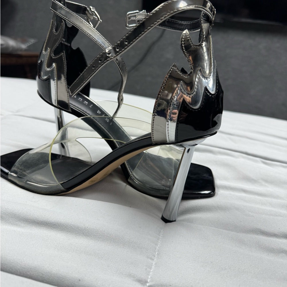 Black & silver flame heels
